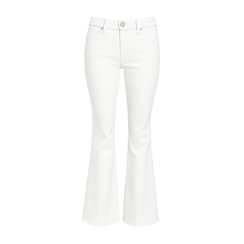 SR Initial Low Waist Jeans - White